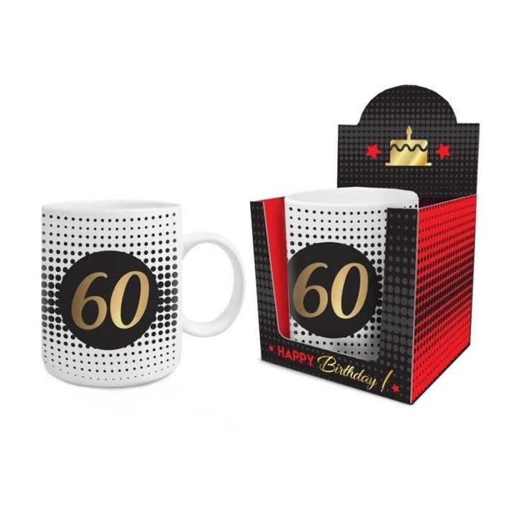 Cana XL pentru aniversare 60 ani, BGtech, 800 ml, Multicolor