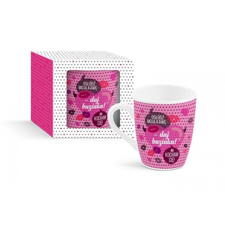 Чаша за Свети Валентин 300 ml Целувка ми подсладете кафето си