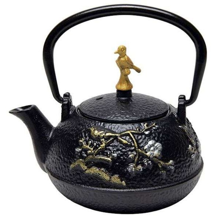 MPLCo teáskanna, öntöttvas, japán stílusú, fekete/arany, 0,3L