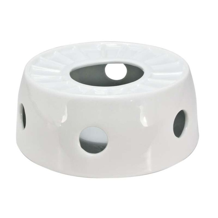 Gyertyatartó, MPLCo, kerámia, fehér, 14x6,5cm