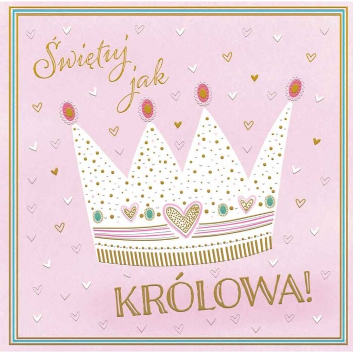 Felicitare Henry, 15x15cm, roz