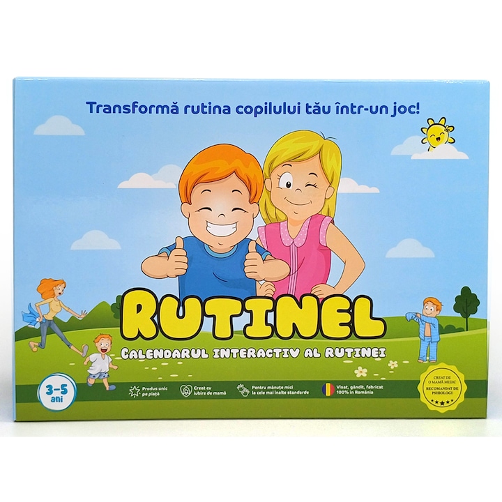 Joc educativ Rutinel, Calendarul interactiv al rutinei - 25 activitati pentru rutina zilnica a baietilor