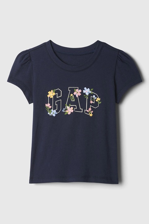 GAP, Tricou de bumbac cu imprimeu, Bleumarin