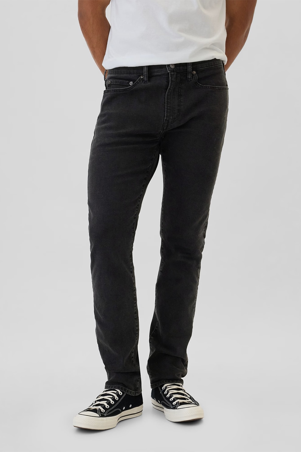 GAP, Blugi drepti cu talie joasa, Negru, W32-L32