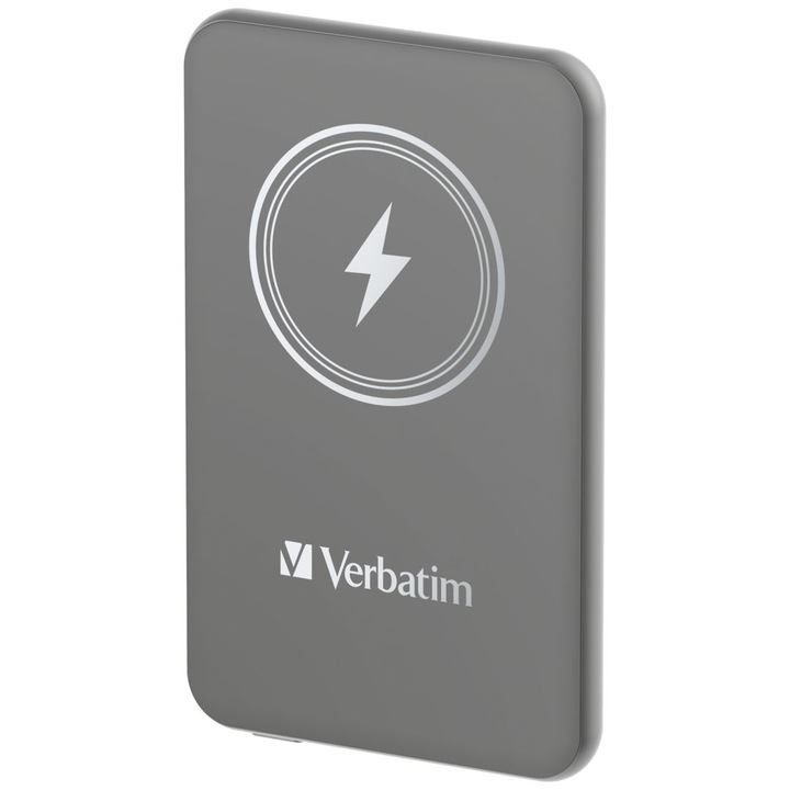 Power bank Verbatim Charge 'n' Go, безжичен, 5000mAh, сив