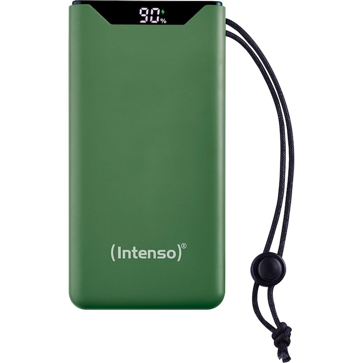 Intenso (7332037) F10000 Powerbank 10000 mAh, USB-A и UAB-C конектор, PD 3.0 20W, QC 3.0, дисплей, зелен