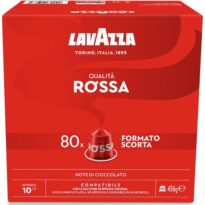Кафе капсули Lavazza Qualita Rossa, Съвместими с Nespresso, 80 x 5,7 гр