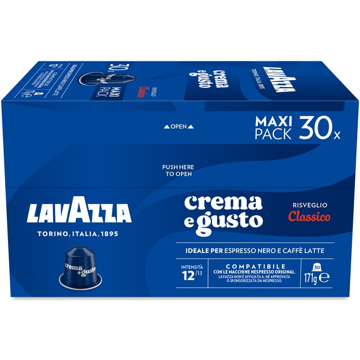Кафе капсули Lavazza Crema & Gusto, Съвместими с Nespresso, 30 x 5.7 гр