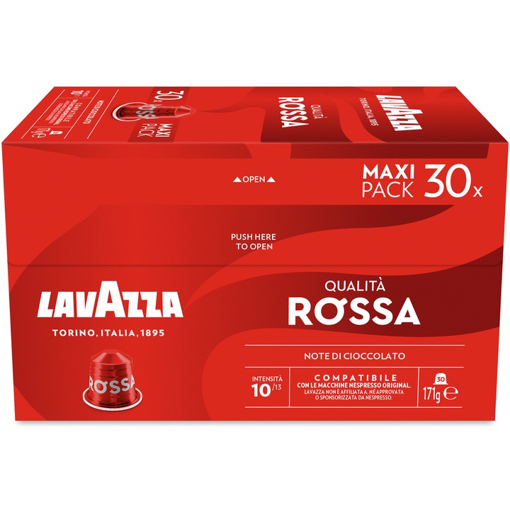 Кафе капсули Lavazza Qualita Rossa, Съвместими с Nespresso, 30 x 5.7 гр