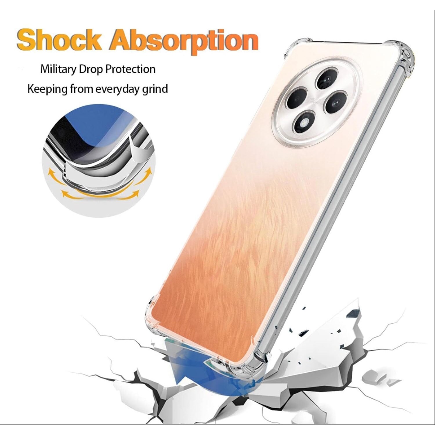 Husa pentru Oppo Reno 12F Reno 12FS Anti-Shock 1.5mm reinforced 4 corners transparent