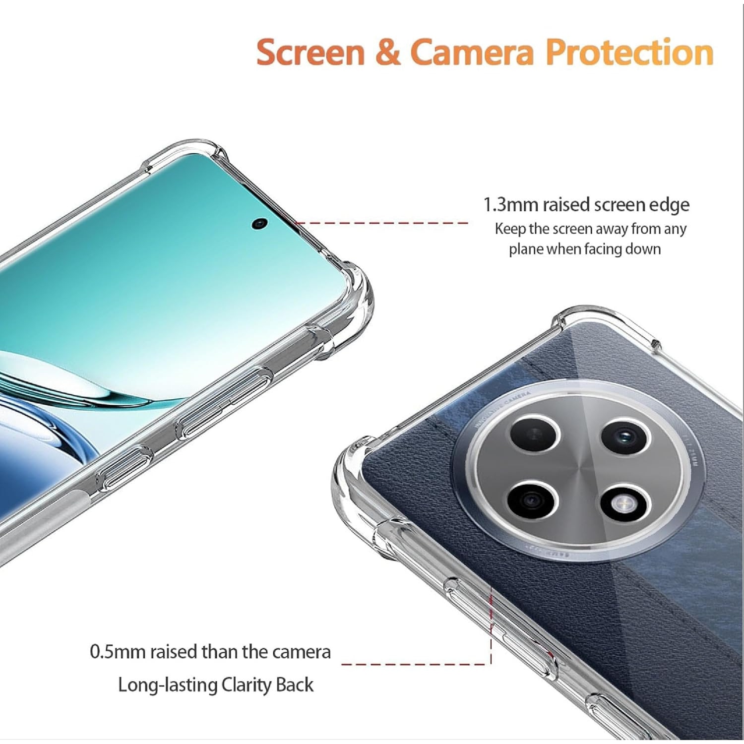 Husa pentru Oppo Reno 12F Reno 12FS Anti-Shock 1.5mm reinforced 4 corners transparent