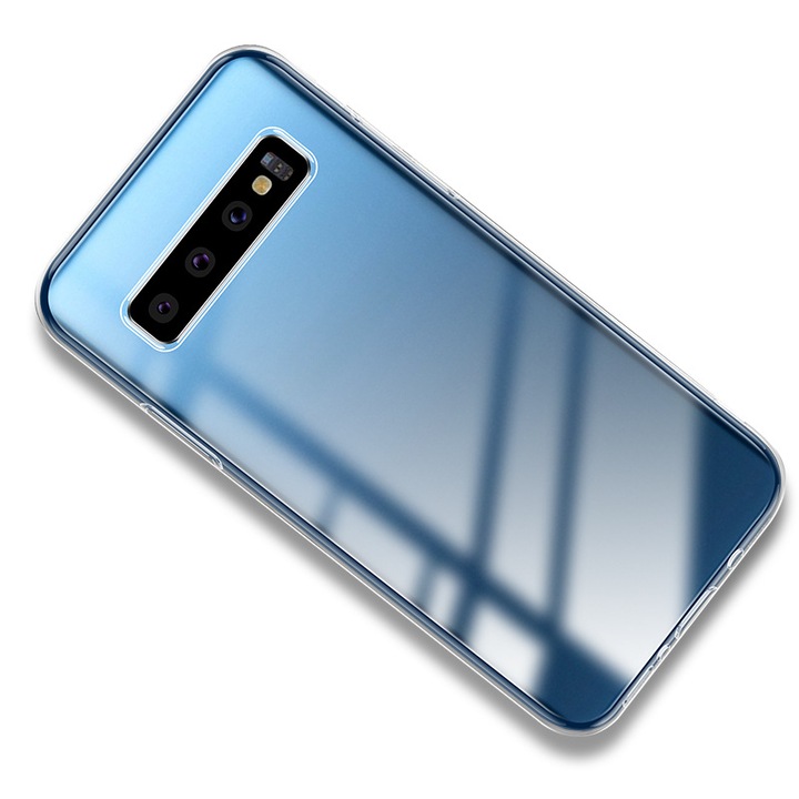 Husa protectie compatibila cu Samsung Galaxy S10, Premium Quality, Husa de protectie TPU usoara rezistenta la socuri Ultra Slim Clear, transparenta