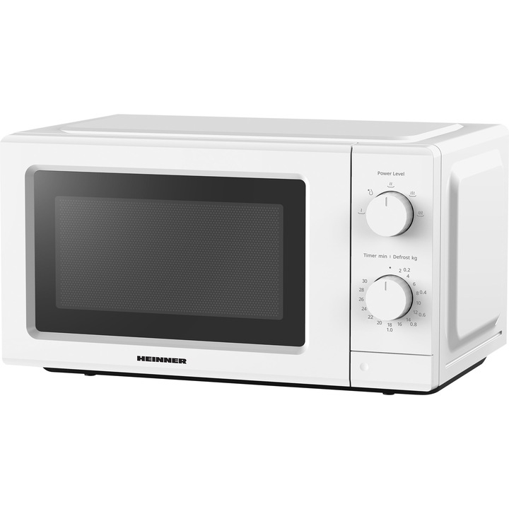 Микровълнова фурна Heinner HMW-MD20IVWH, 19 л, Механично управление, 700 W, Бяла