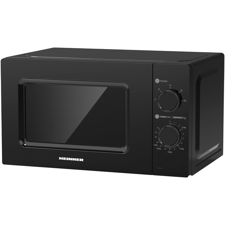 Микровълнова фурна Heinner HMW-MD20MBK, 20 л, Механично управление, 700 W, Черна