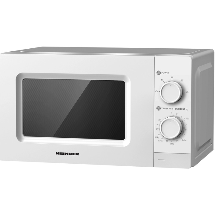 Микровълнова фурна Heinner HMW-MD20MWH, 20 л, Механично управление, 700 W, Бял