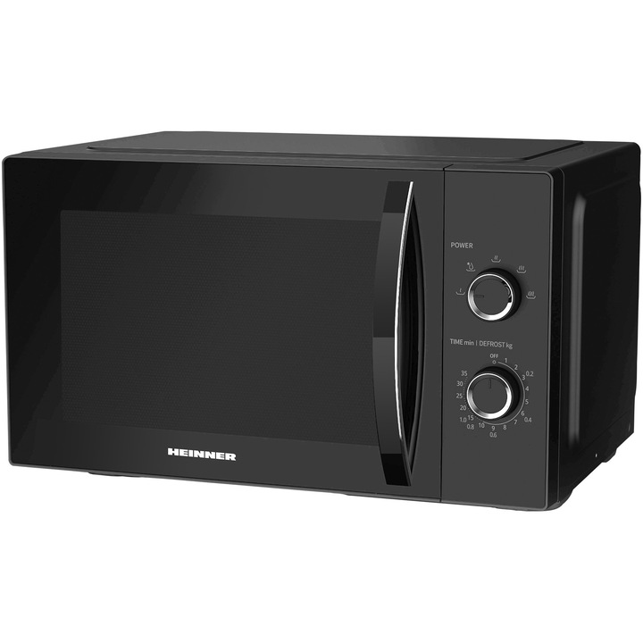 Микровълнова фурна Heinner HMW-MD25MBK, 25 л, Механично управление, 800 W, Черна
