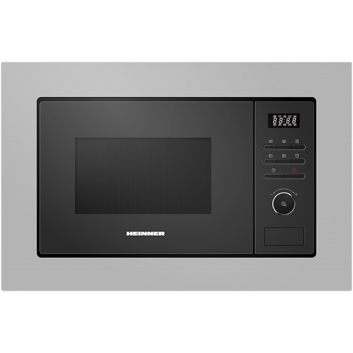 Микровълнова фурна за вграждане Heinner HMW-MD20BISS, 20 л, Цифрово управление, 1000 W, Неръждаема стомана