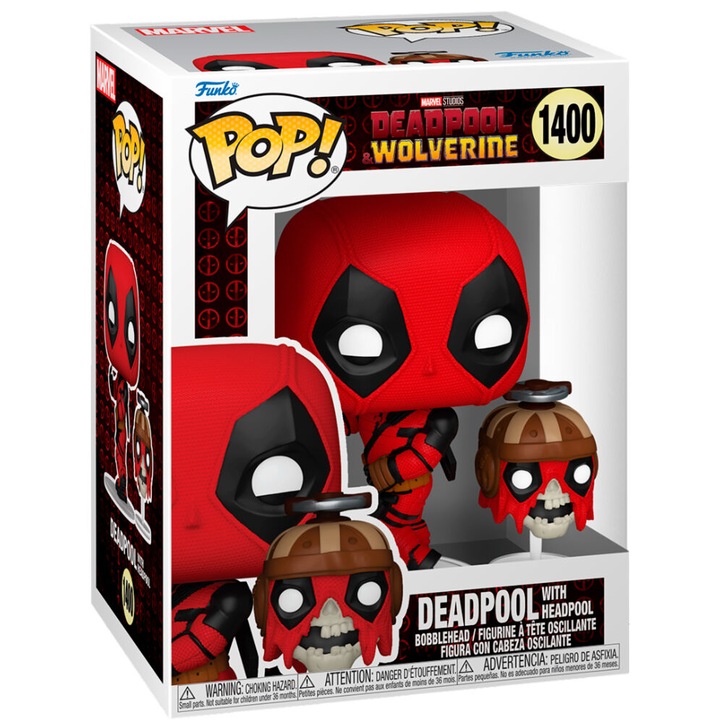 POP фигурка, Marvel, Deadpool & Wolverine, Deadpool with Headpool, 9 cm