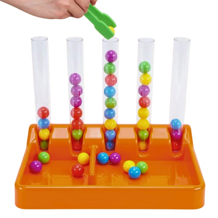 Montessori játék, szivárványgyöngyök, válogatás