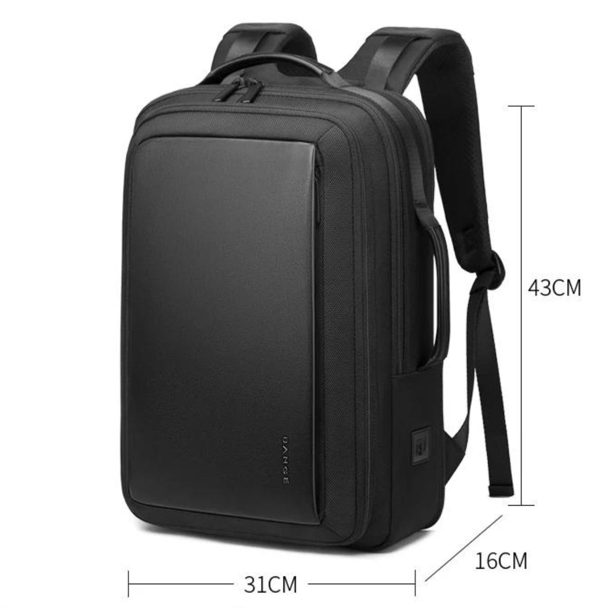 Rucsac Multifunctional pentru Laptop de 15.6 inch, de Calatorie, BANGE, Extensibil cu Port de Incarcare USB integrat, Design Casual, Buzunare Multiple, Impermeabil, Rezistent la uzura, 43x31x16 cm, Negru