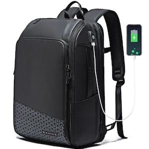 Rucsac pentru Laptop de 15.6 inch Multifunctional, pentru Calatorie, Extensibil de la 27L la 39L, BANGE, Impermeabil, Capacitate retractabila, Design Casual cu Compartimente Multiple si Port Incarcare USB, Rezistent la Uzura, 49x31x18 cm, Negru