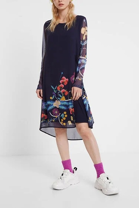 Rochie Desigual stratificata Norma, Albastru, 38