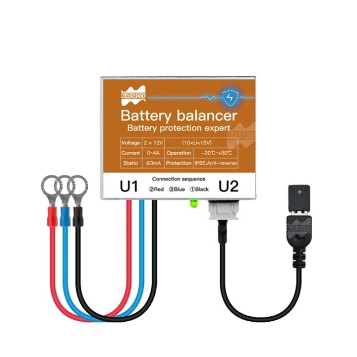 Set 2 Egalizatoare Baterie, Compatibilitate Plumb-Gel-Litiu, 10V-15V, 5A, Bluetooth, 6.5x5x1.6cm