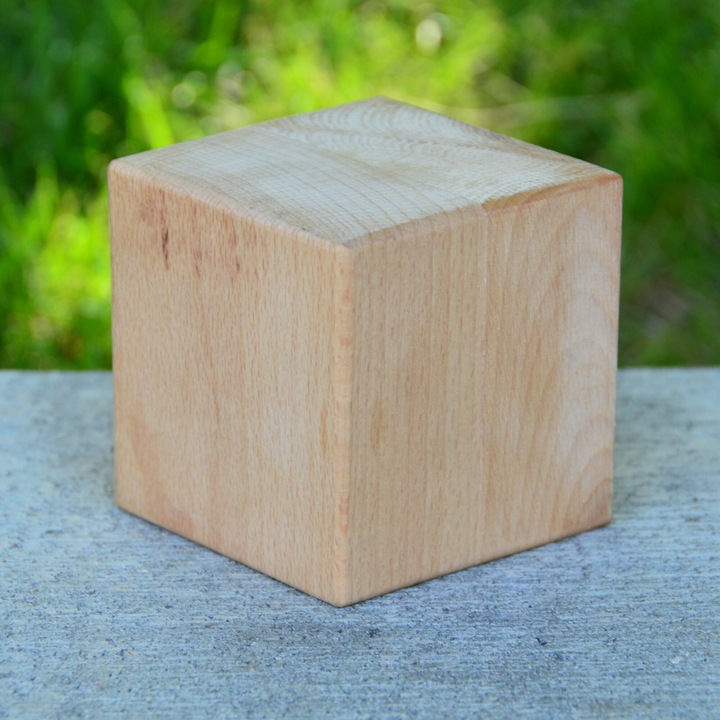 Cub din lemn de fag, 8 cm