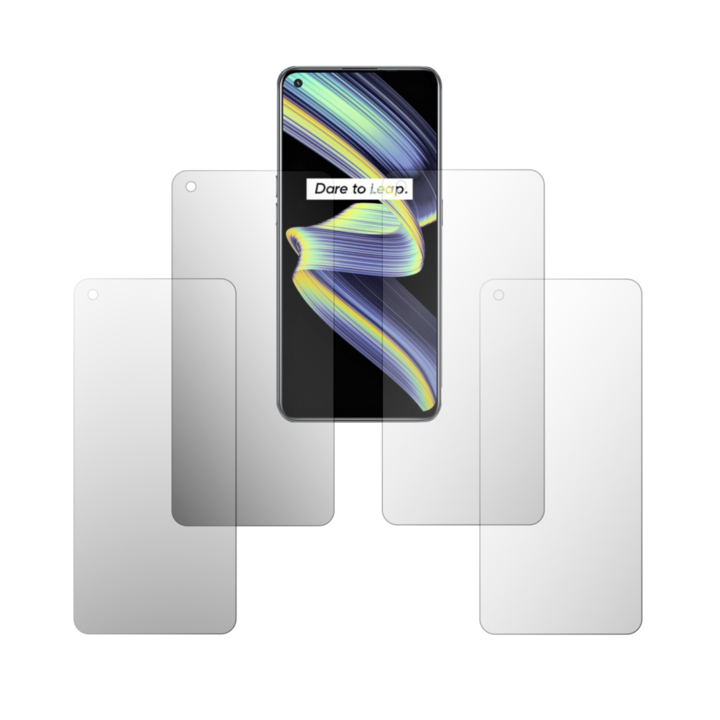 Комплект от 4 протектора за екран Folie24, за Realme X7 Max 5G, 2X Ultra-Clear + 2X Matte, пълно покритие на дисплея и удобни за калъфи, Залепващи, Гъвкави със саморегенериране