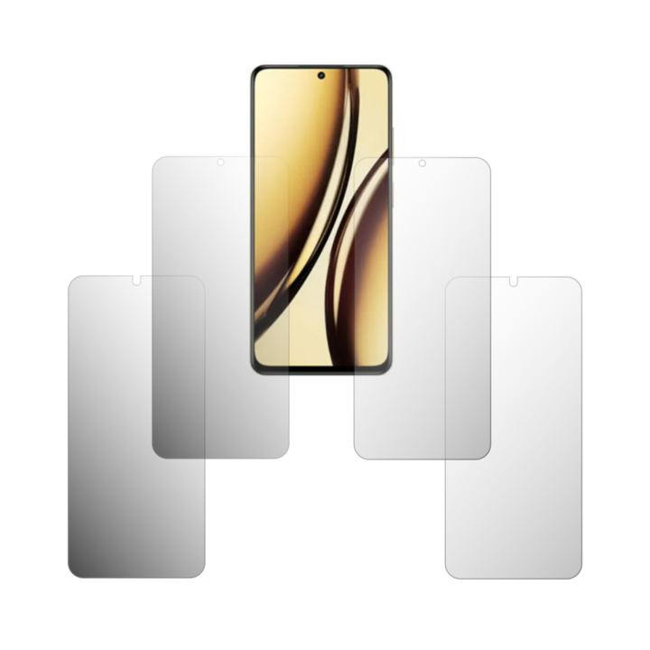 Комплект от 4X Folie24 протектори за екран, за Realme Narzo N65, 2X Ultra-Clear + 2X Matte, пълно покритие на дисплея и удобни за калъфи, залепващи, гъвкави със саморегенериране
