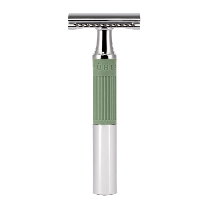 Aparat de ras clasic cu cap cu pieptene inchis si maner de metal Muehle, R NEO 04 SR