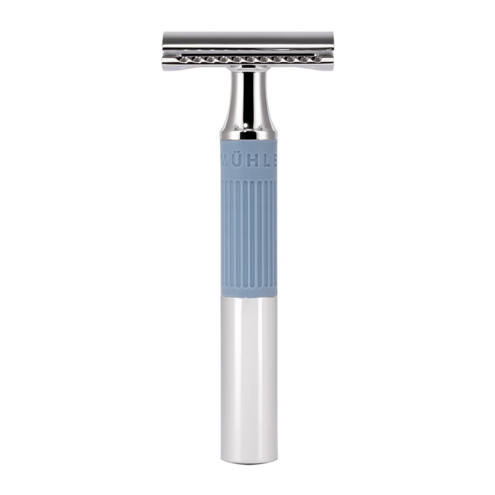 Aparat de ras clasic cu cap cu pieptene inchis si maner de metal Muehle, R NEO 03 SR