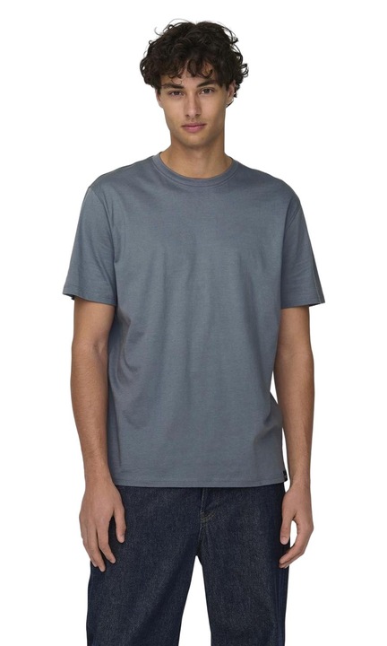 2 db-os férfi póló készlet, Only & Sons, pamut, szürke, XS INTL