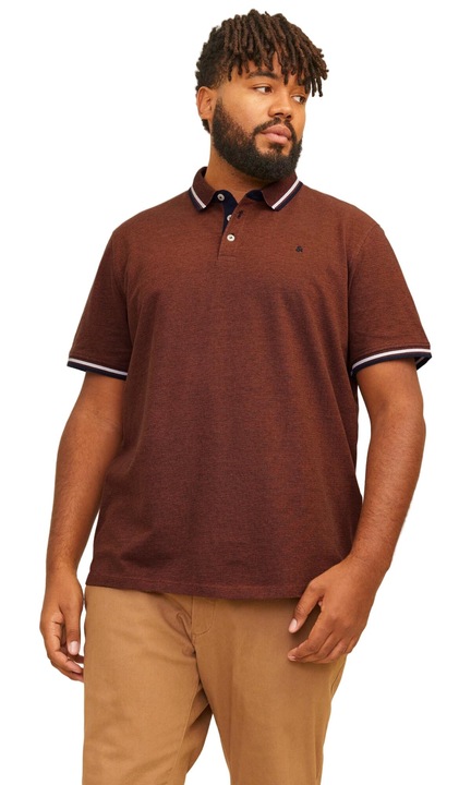 Ferfi polo, Jack & Jones, pamut, barna, Barna