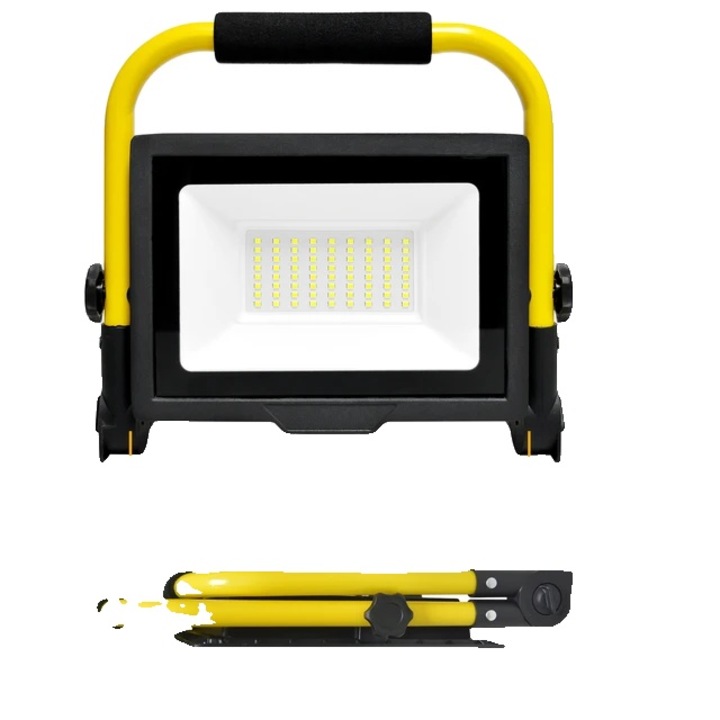 Преносима LED работна лампа, LED 6000K, регулируем прожектор, преносима светлина 50W, 5000K-6000K, щепсел за ЕС