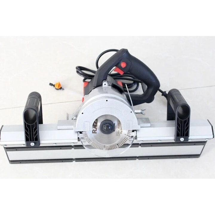 Машина за рязане на керамични плочки, Raizi, алуминий, 45 градусови срезове, 1200 W, 13000 rpm, 116 x 20 mm, сребристо/черно