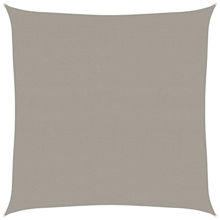 Panza parasolar vidaXL, gri deschis, 4,5x4,5 m, patrat, 160 g/m², HDPE, 2.68 kg