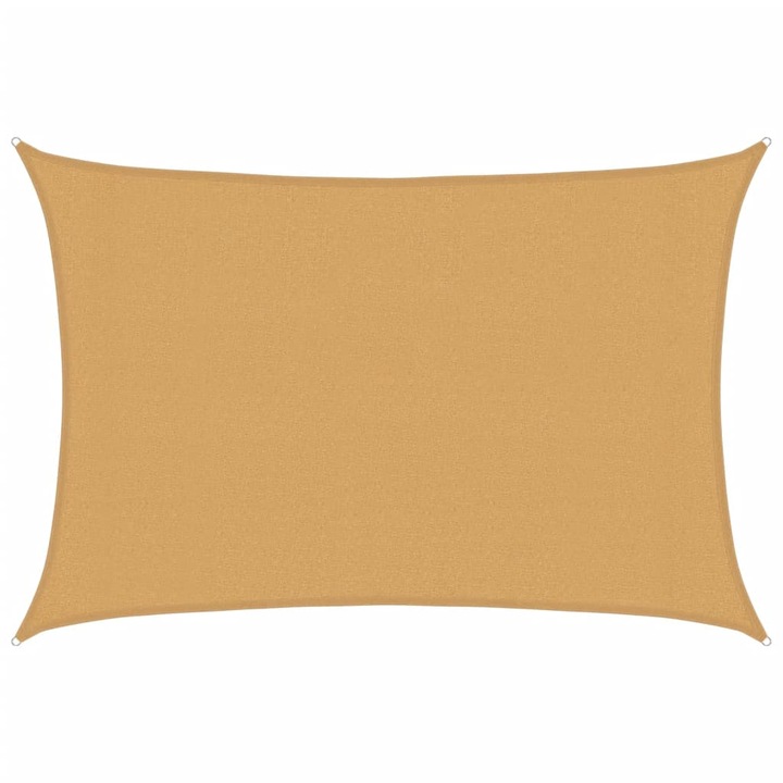 Panza parasolar vidaXL, nisipiu, dreptunghiular, 3x4 m, HDPE, 160 g/m², 1.86 kg