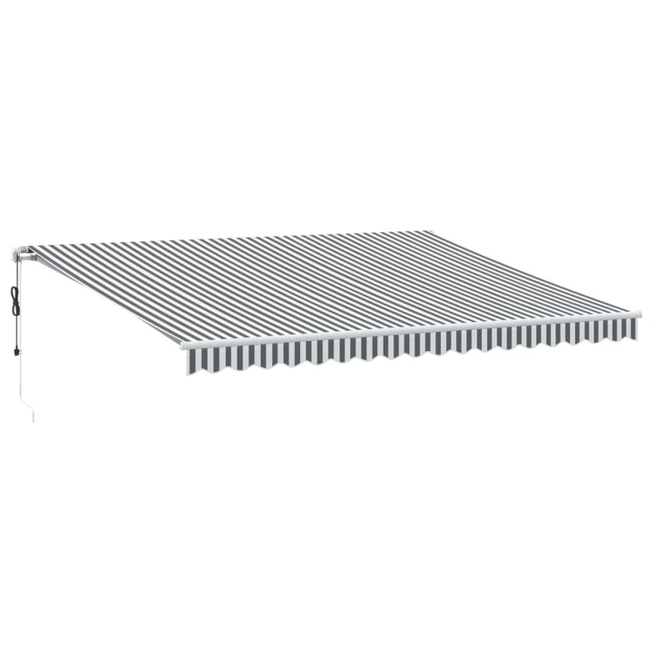 Copertina retractabila automat cu LED vidaXL, antracit/alb, 450x300 cm, 33.65 kg