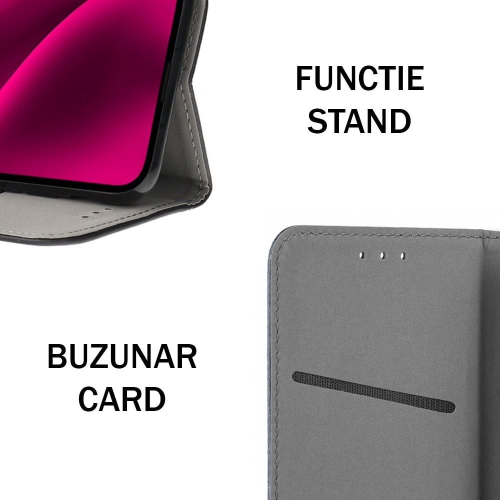 Husa pentru Honor Magic 7 Lite, Piele ecologica, Premium PU Leather Book, Buzunar card, Inchidere magnetica, Functie stand / suport, Decupaj difuzor apeluri, Acoperire completa 360 de grade, Protectie fata-spate, Tip carte, Visiniu
