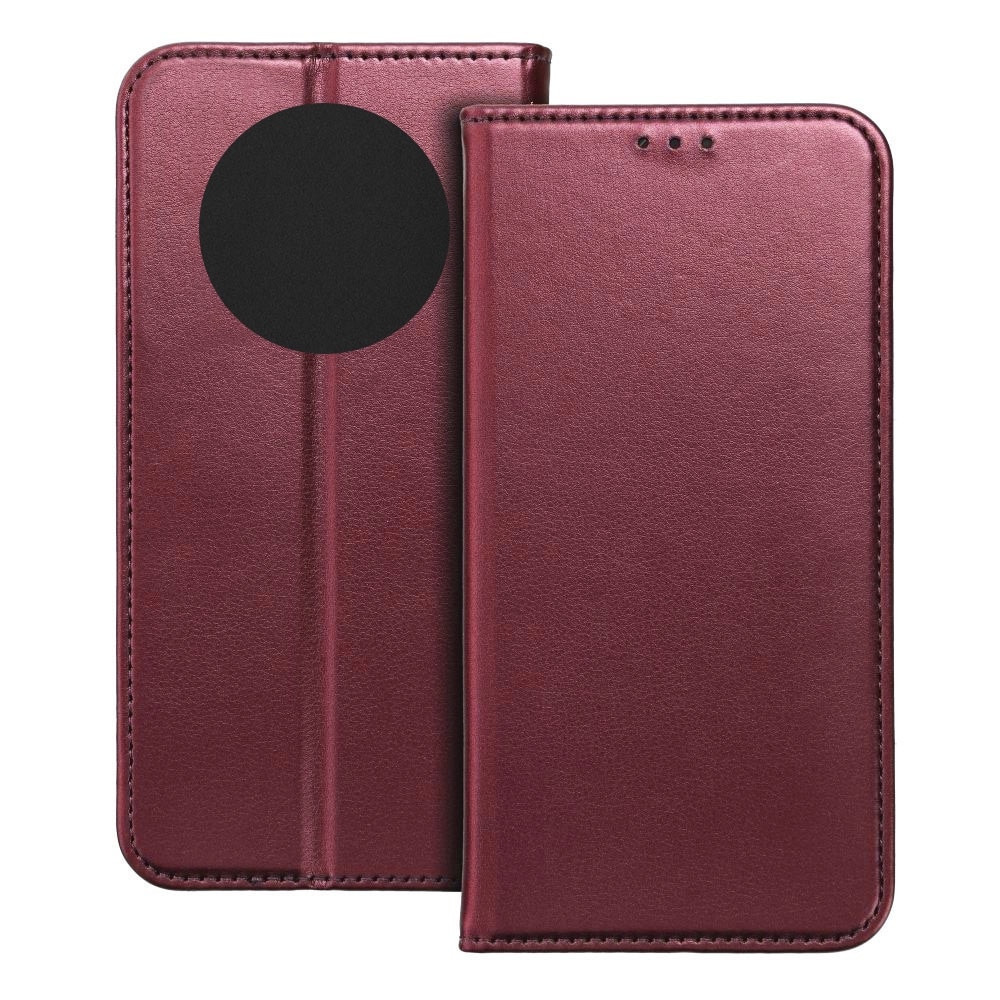 Husa pentru Honor Magic 7 Lite, Piele ecologica, Premium PU Leather Book, Buzunar card, Inchidere magnetica, Functie stand / suport, Decupaj difuzor apeluri, Acoperire completa 360 de grade, Protectie fata-spate, Tip carte, Visiniu