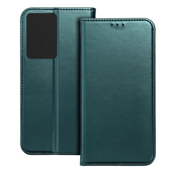 Husa pentru Honor 200 Lite 5G, Piele ecologica, Premium PU Leather Book, Buzunar card, Inchidere magnetica, Functie stand / suport, Decupaj difuzor apeluri, Acoperire completa 360 de grade, Protectie fata-spate, Tip carte, Verde inchis