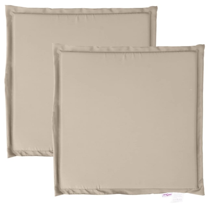 Set perna scaun de gradina vidaXL, 2 buc., taupe, 45x45x2 cm, patrat, 0.28 Kg
