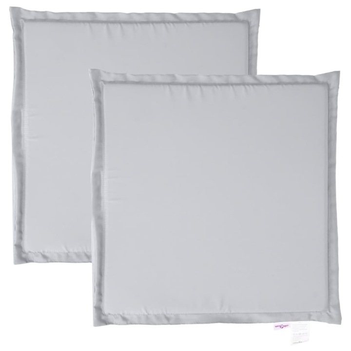 Set perna scaun de gradina vidaXL, 2 buc., gri deschis, 45x45x2 cm, patrat, 0.28 Kg