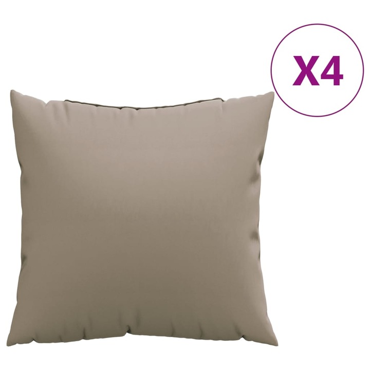 Set perne de canapea vidaXL, 4 buc., taupe, 50x50 cm, textil, 2.3 Kg