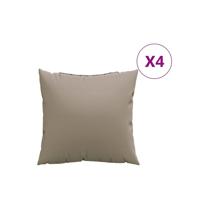 Set perne de canapea vidaXL, 4 buc., taupe, 60x60 cm, textil, 4 Kg