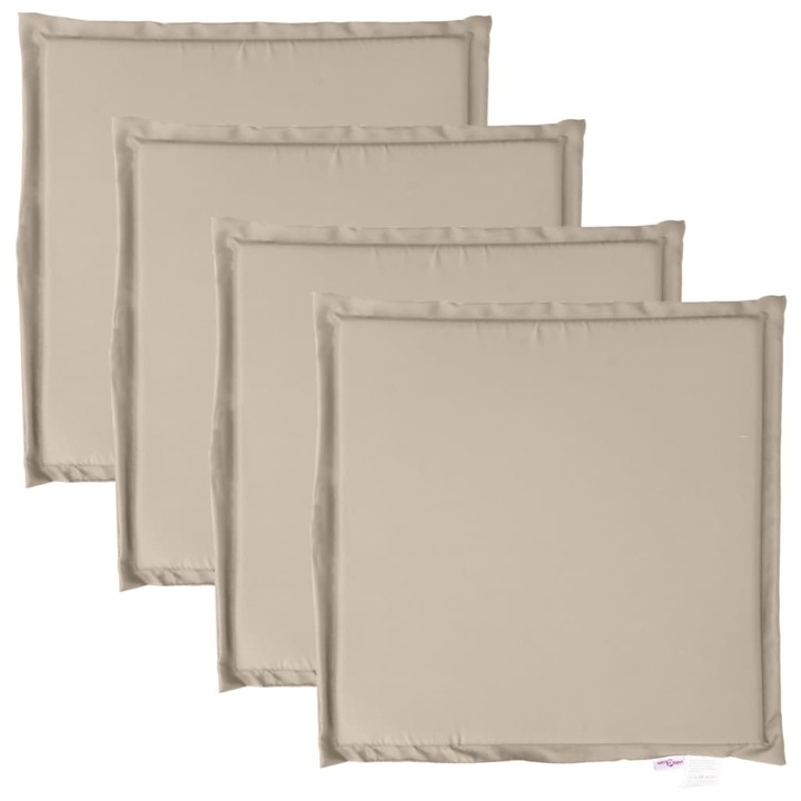 Set perna scaun de gradina vidaXL, 4 buc., taupe, 45x45x2 cm, patrat, 0.52 Kg