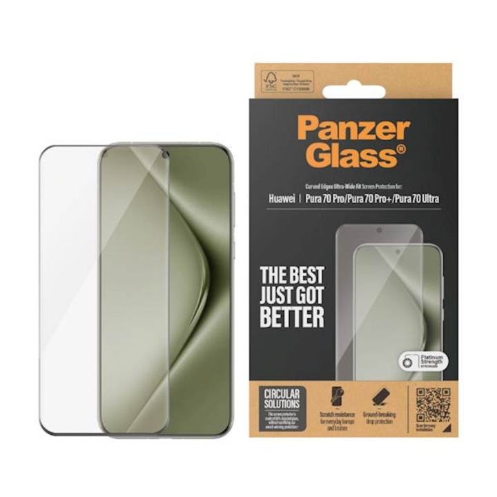 Стъклен протектор PanzerGlass за Huawei Pura 70 Pro, Pro Plus, Ultra, UWF, Черен