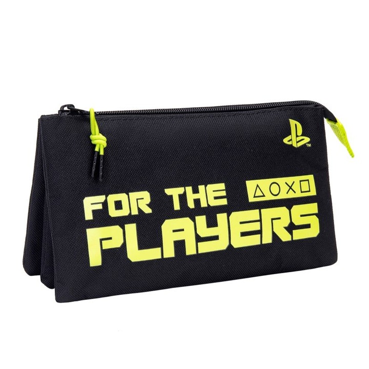 Несесер Playstation For the players, 23 x 11.5 x 2.5 cm, Черен