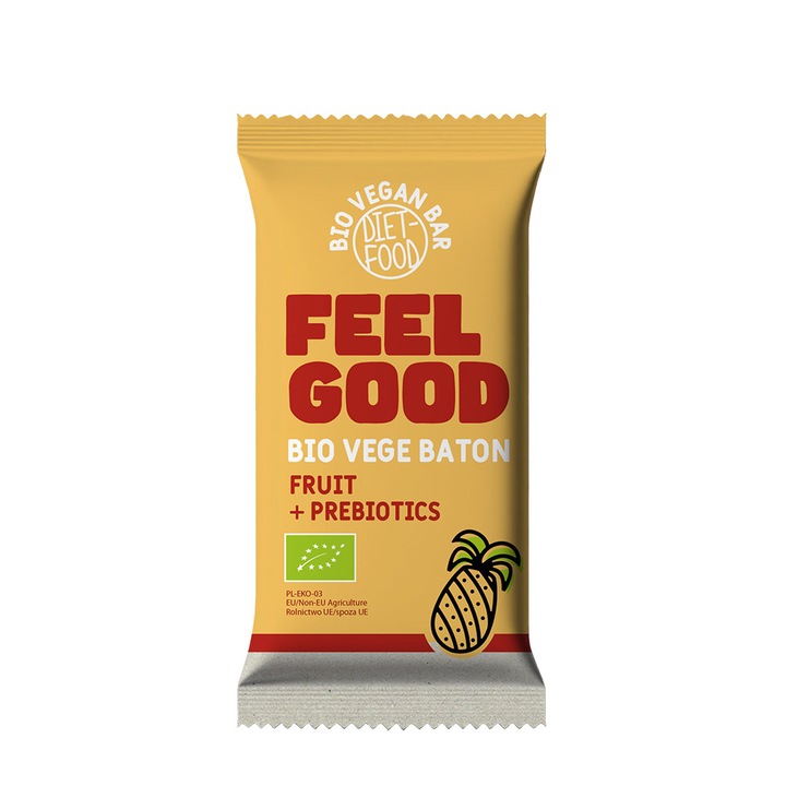 FEEL GOOD - Baton vegan bio cu prebiotice 35g